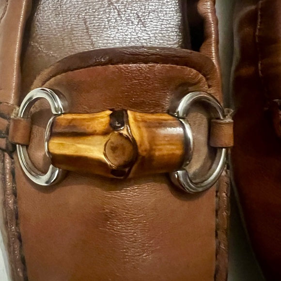 Gucci Driving Horsebit AccentToggle Brown Leather Ballet Shoes Size 38 - Picture 3 of 13